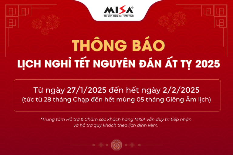 MISA thông báo lịch nghỉ Tết Nguyên đán ất tỵ 2025 và thông tin liên hệ khi cần hỗ trợ